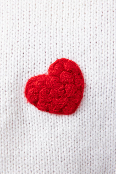 3D Heart Sweater for Women in White 