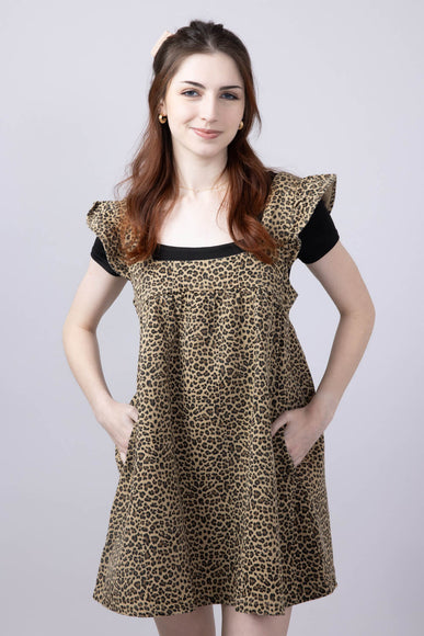 Leopard Print Dress for Women in Taupe