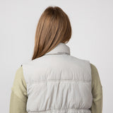 Love Tree Crinkle Puffer Vest for Women in Grey