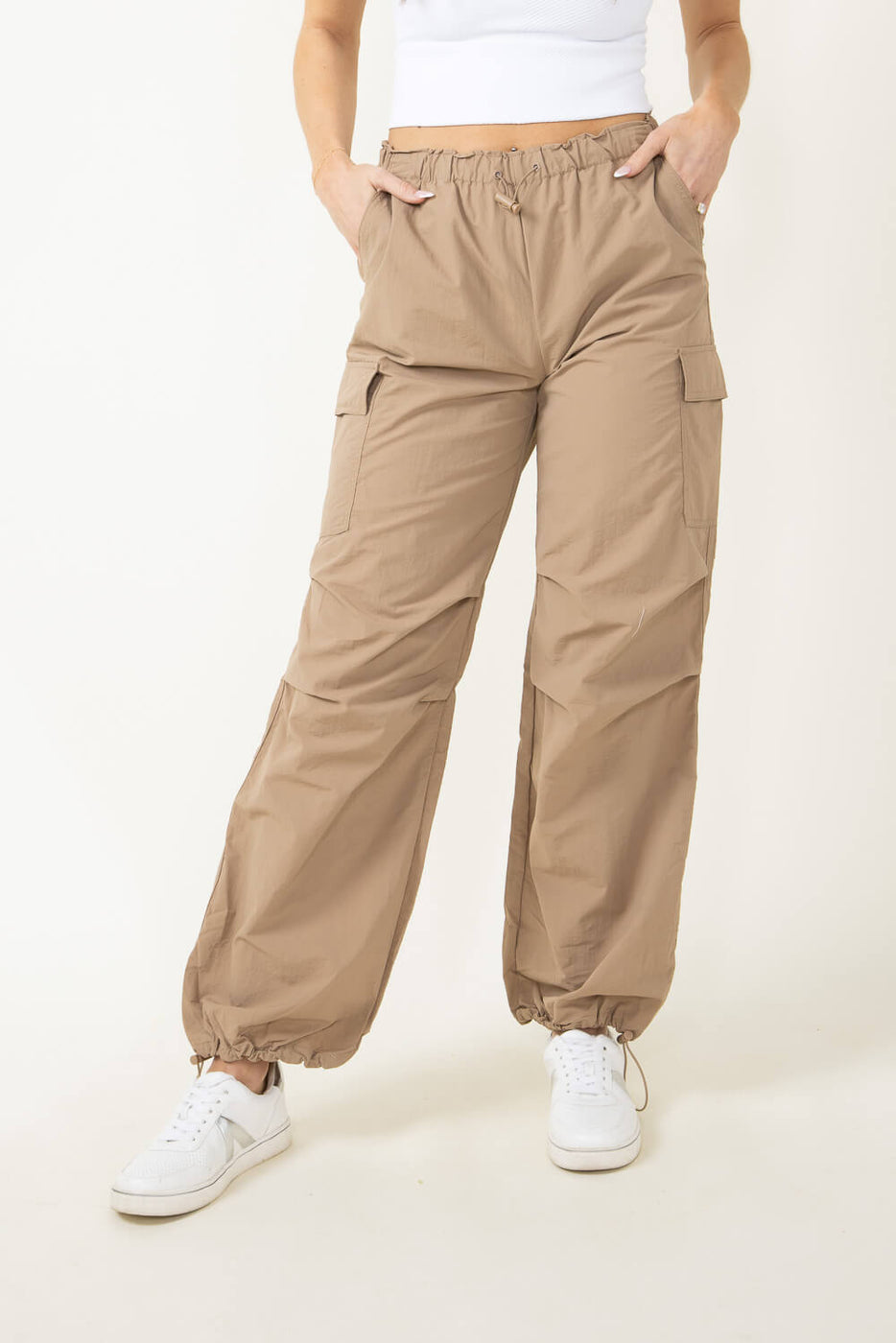 Love Tree Loose Fit Parachute Cargo Pants - Dark Green M - 42 requests