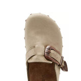 Madden Girl Pepper Buckle Clogs for Women in Taupe