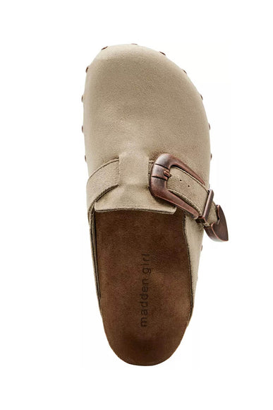 Madden Girl Pepper Buckle Clogs for Women in Taupe