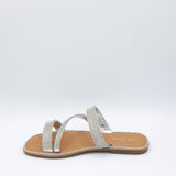 Top Moda Medusa Stones Slide Sandals for Women in Silver