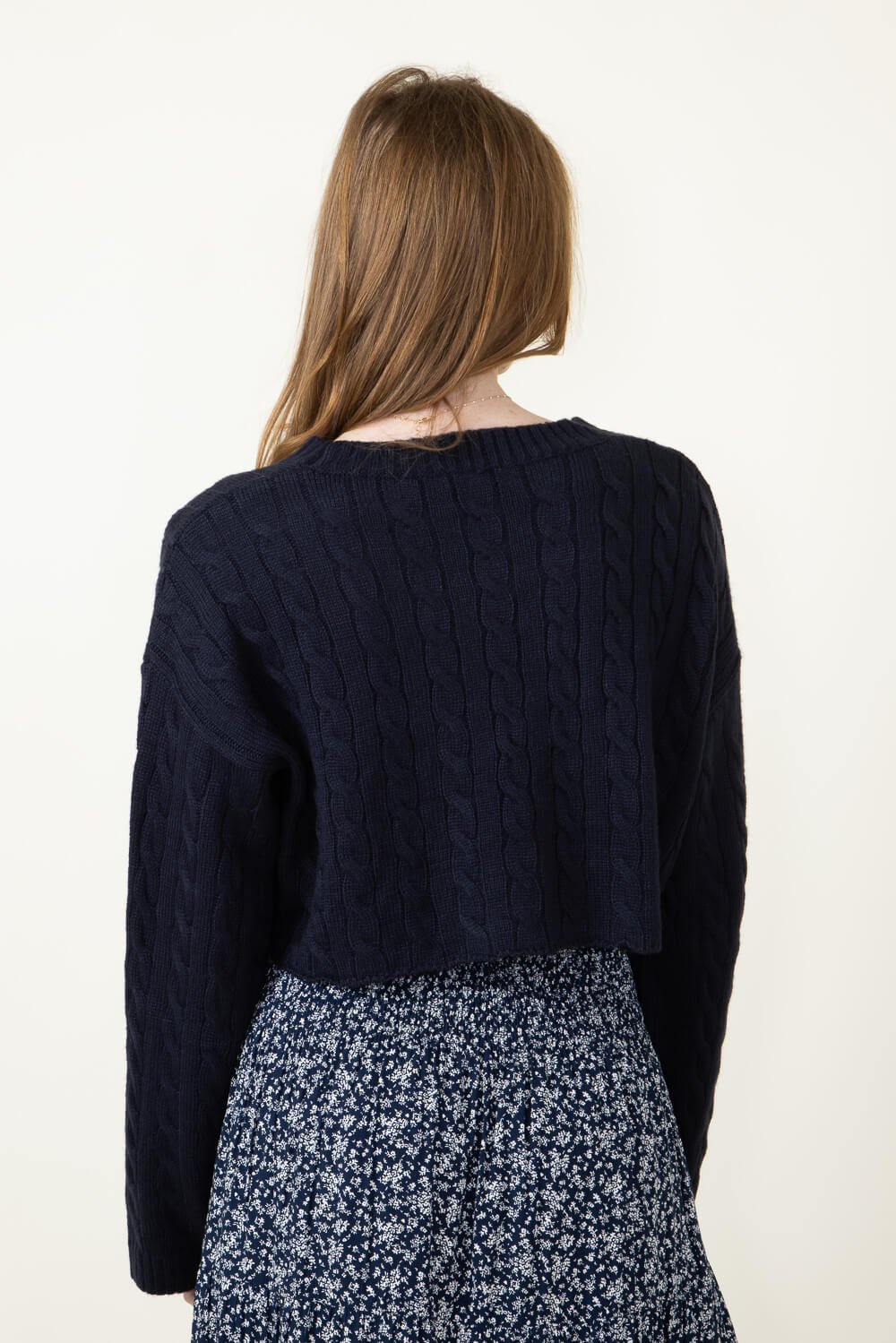 Navy blue short sweater best sale