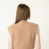 Mock Neck Sweater Vest for Women in Camel 