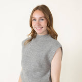 Mock Neck Sweater Vest for Women in Grey