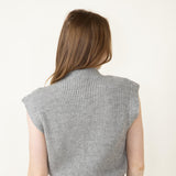 Mock Neck Sweater Vest for Women in Grey