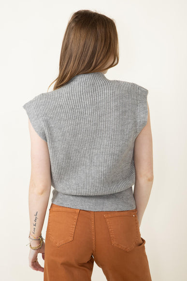 Mock Neck Sweater Vest for Women in Grey