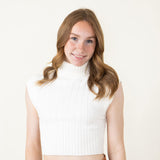 Sleeveless Turtleneck Sweater for Women in White