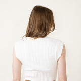 Sleeveless Turtleneck Sweater for Women in White