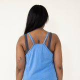 Mineral Washed Onesie Romper for Women in Blue 