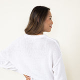 Miracle Knit American Flag Lightweight Sweater for Women in Ivory