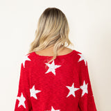 Miracle Star Multi Light Weight Sweater for Women in Red