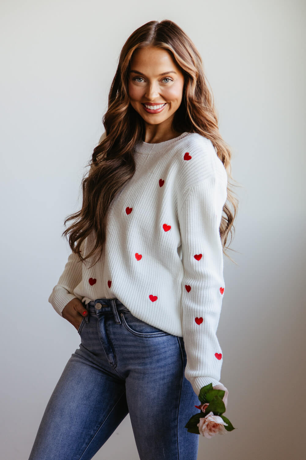 Miracle Heart Sweater for Women in White