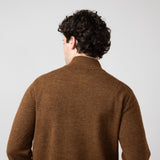 North River 4 Button Mock Neck Twisted Yarn Sweater for Men in Tobacco