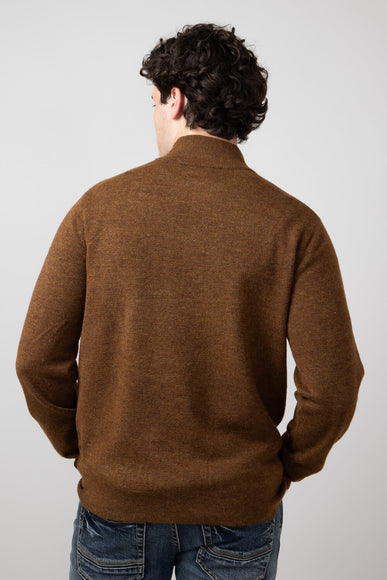 North River 4 Button Mock Neck Twisted Yarn Sweater for Men in Tobacco