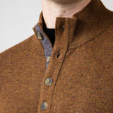 North River 4 Button Mock Neck Twisted Yarn Sweater for Men in Tobacco