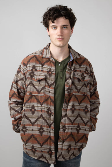 North River Aztec Shirt Jacket for Men in Bracken Brown