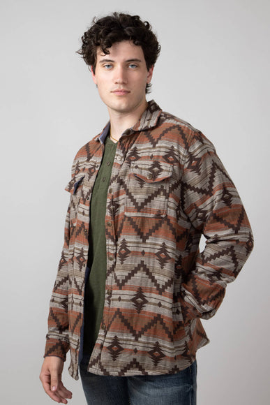 North River Aztec Shirt Jacket for Men in Bracken Brown