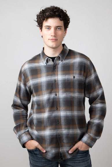 North River Brushed Button Down Shirt for Men in Grey Heather