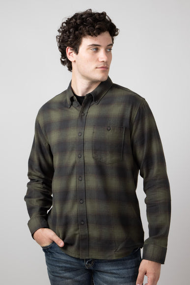 North River Brushed Button Down Shirt for Men in Olive