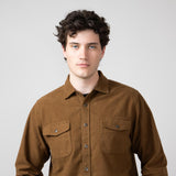 North River Suede Cotton Shirt Jacket for Men in Barn