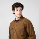 North River Suede Cotton Shirt Jacket for Men in Barn