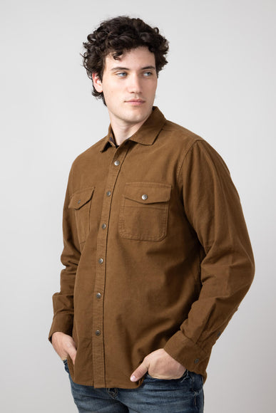 North River Suede Cotton Shirt Jacket for Men in Barn