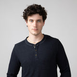 North River Waffle Henley Shirt for Men in Charcoal 