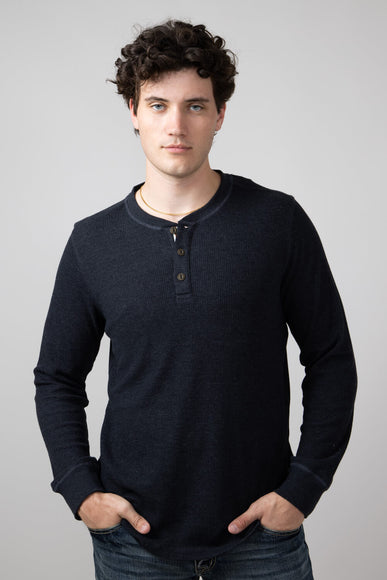 North River Waffle Henley Shirt for Men in Charcoal 