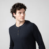 North River Waffle Henley Shirt for Men in Charcoal 