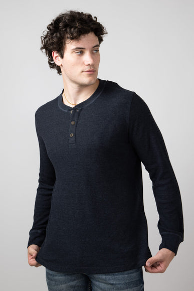 North River Waffle Henley Shirt for Men in Charcoal 