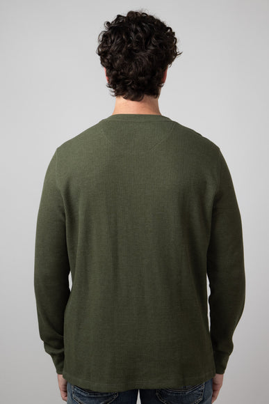 North River Waffle Henley Shirt for Men in Olive