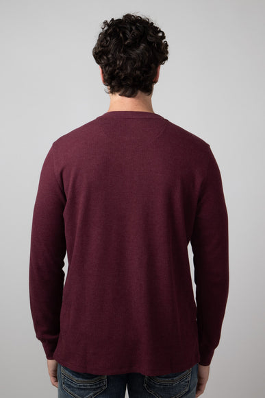 North River Waffle Henley Shirt for Men in Windsor Wine 