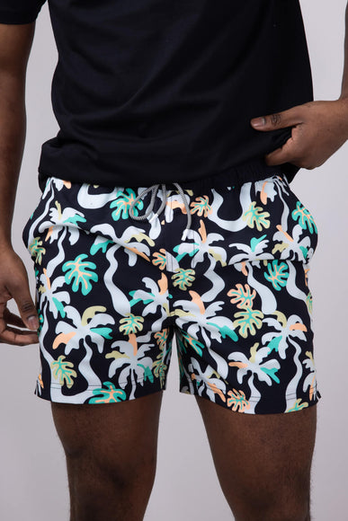 Party Pants Palm Melt Party Shorts for Men in Black