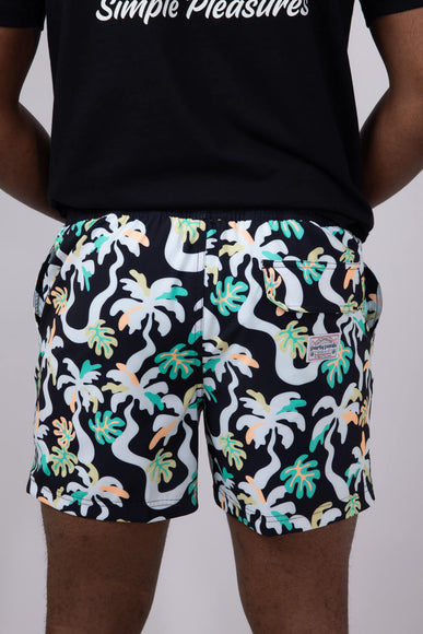 Party Pants Palm Melt Party Shorts for Men in Black