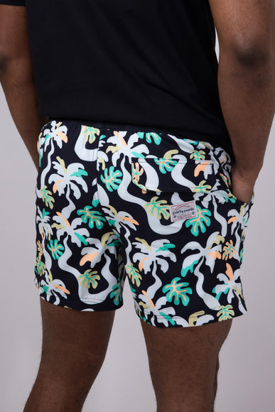 Party Pants Palm Melt Party Shorts for Men in Black