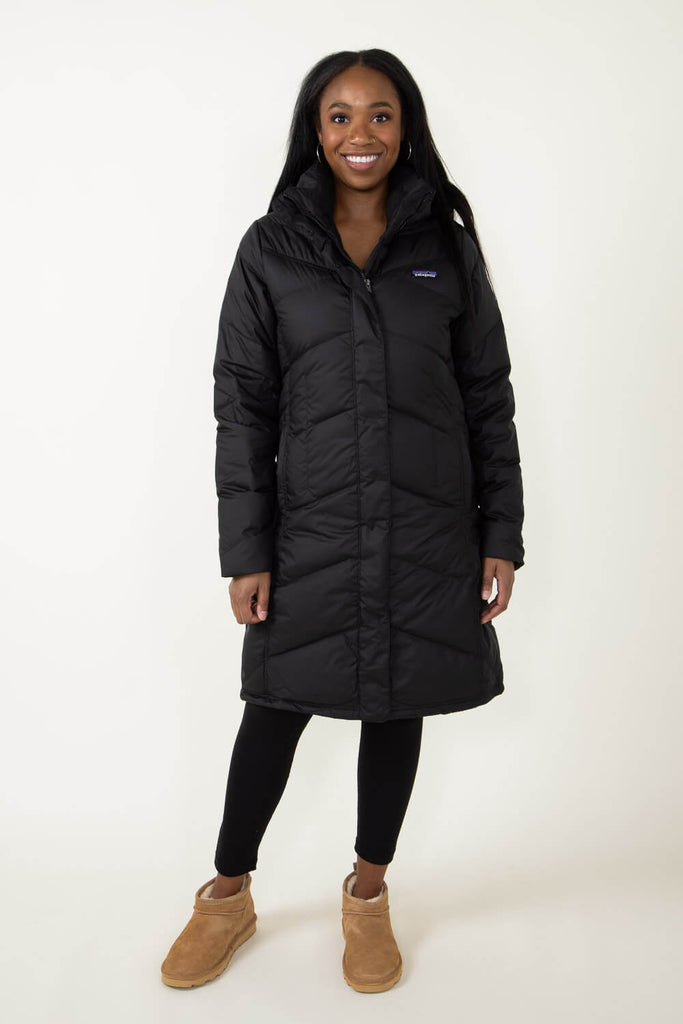 Long black patagonia coat on sale