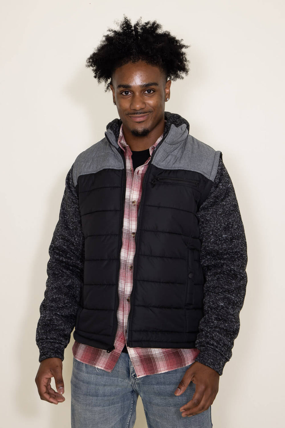 Black mens puffer outlet vest