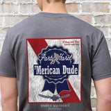 'Merican Ribbon T-Shirt for Men in Dark Heather Grey