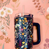 Simply Southern 40oz Tumbler in Navy Flowers