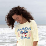 Women's Simply Southern American Mama Bow T-Shirt for Women in Tan