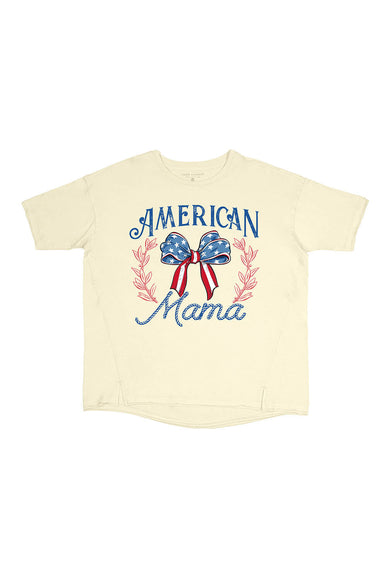 Women's Simply Southern American Mama Bow T-Shirt for Women in Tan