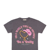 Simply Southern Youth Be A Dolly T-Shirt for Girls in Iron Heather