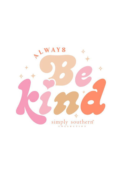 Simply Southern Always Be Kind Fleece Crewneck for Women in White