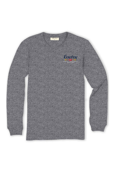 Men's Simply Southern Long Sleeve Cowboy Beer T-Shirt for Men in Charcoal