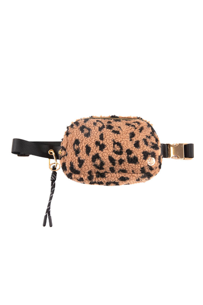 Pink Leopard Leather Bum Bag with LV