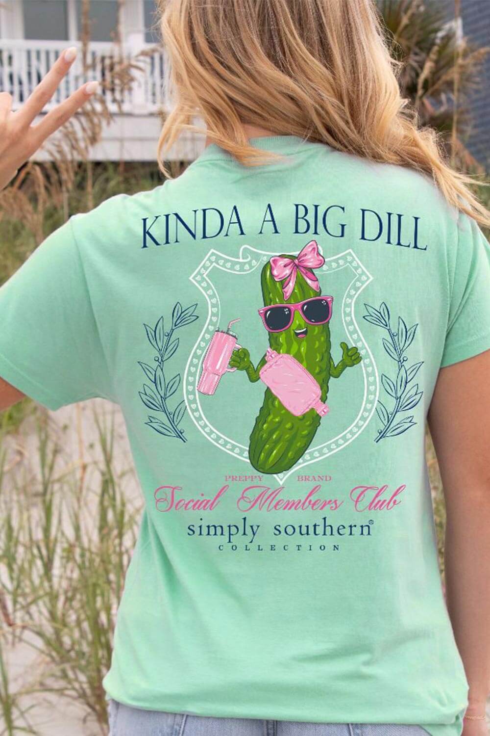 Simply Southern Big Dill T Shirt For Women In Green Ss Bigdill Sea Gliks 