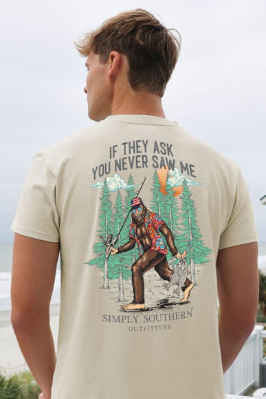 Simply Southern Bigfoot T-Shirt for Men in Light Beige