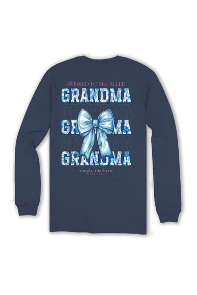 Simply Southern Plus Size Long Sleeve Blessed Grandma T-Shirt for Women in Mirage